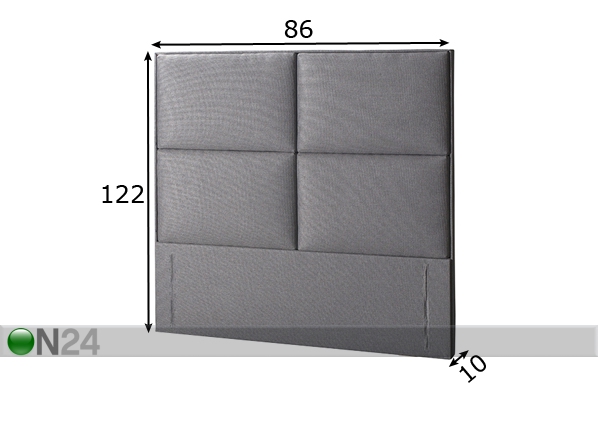 Изголовье кровати с текстильной обивкой Chess 86x122x10 cm размеры