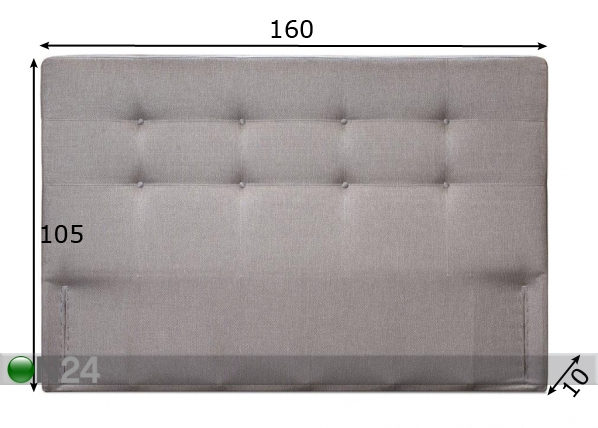 Изголовье кровати с текстильной обивкой Manhattan 160x105x10 cm размеры