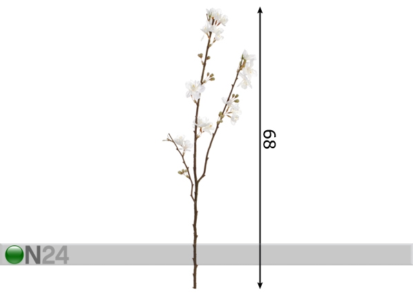 Искусственная ветка с кремовыми цветками 68 cm размеры