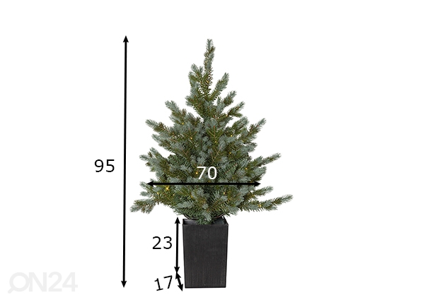 Искусственная елка Greyland 90 см, зелено/серая размеры