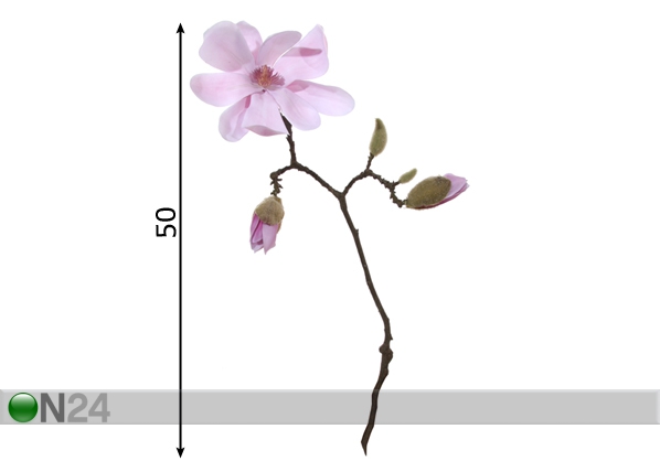 Искусственный цветок Магнолия розовая ветка 50 cm размеры