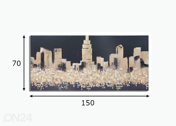 Картина Golden City 150x70 cm размеры