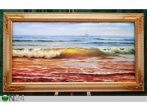 Картина в раме Парусник в море утром 140x80 cm