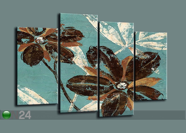 Картина из 4-частей Flowers 130x80 cm