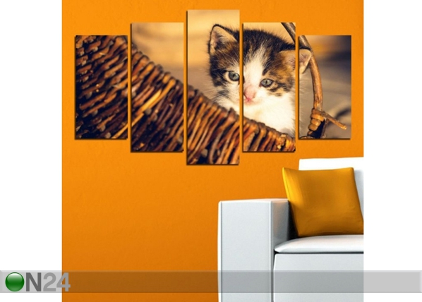 Картина из 5-частей Cats III, 100x60 cm