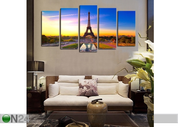 Картина из 5-частей Eiffel Tower I 160x80 cm