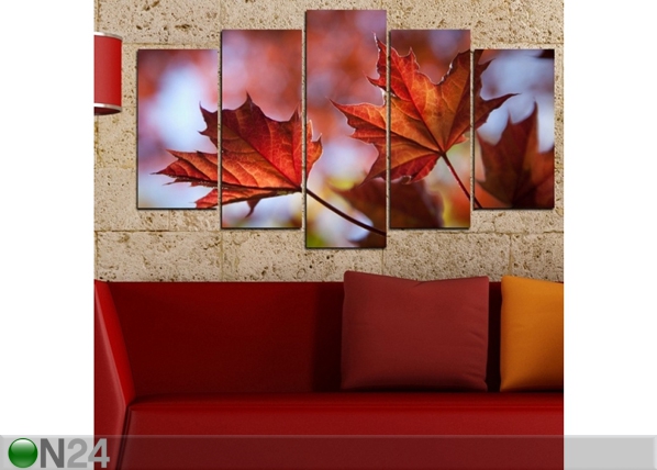 Картина из 5-частей Leaves II, 100x60 cm