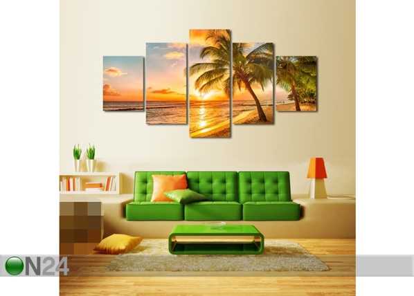 Картина из 5-частей Palm Beach 160x80 cm