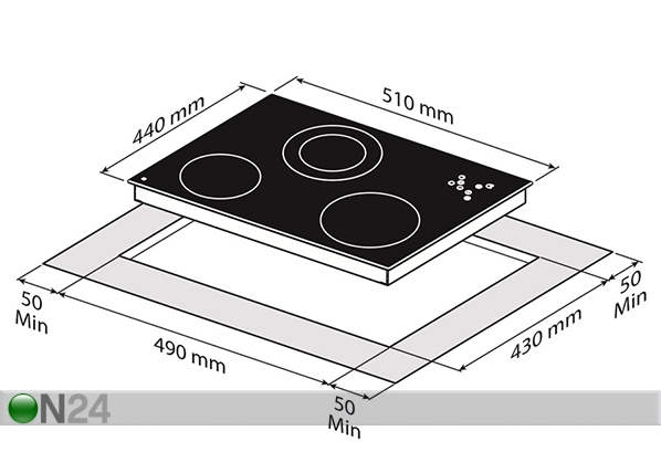 Керамическая варочная панель Fabita размеры