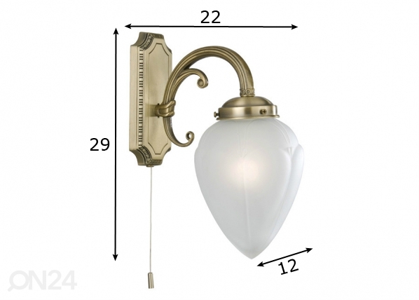 Классический настенный светильник Regency, 1 плафон размеры