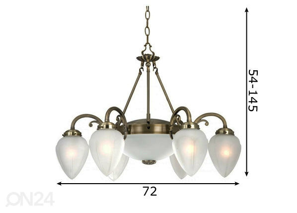 Классический подвесной светильник Regency, 6 куполов размеры