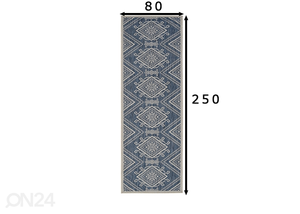 Ковeр Balcone 80x250 см, синий/белый размеры
