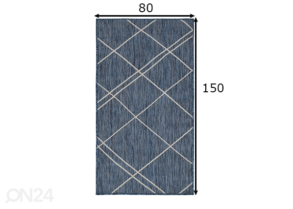 Ковер Balcone 80x150 cm, синий/белый размеры