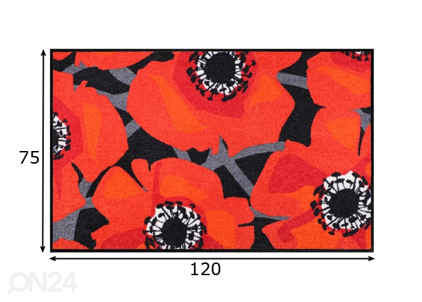 Ковер Bloom Poppy Black 75x120 cm размеры