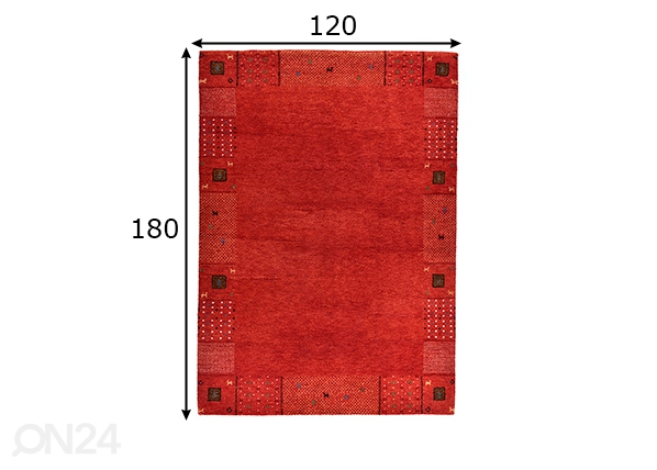 Ковер Denver, 120x180 см красный размеры