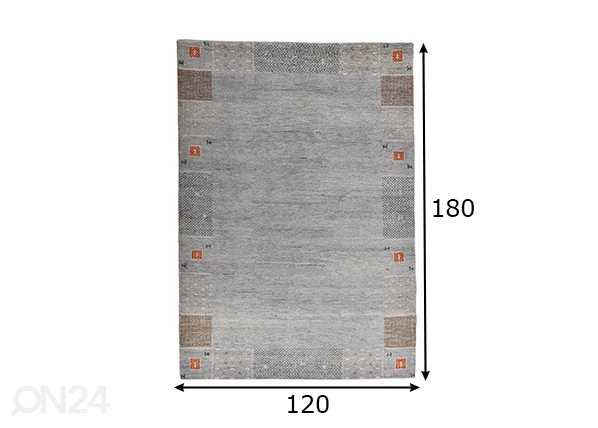 Ковер Denver, 120x180 см серый размеры