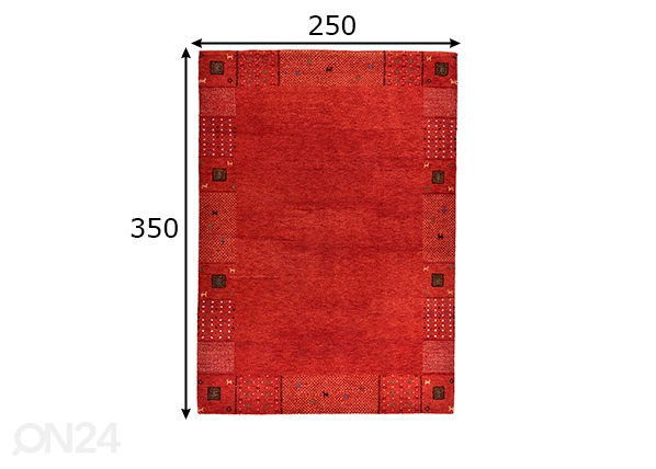 Ковер Denver, 250x350 см красный размеры