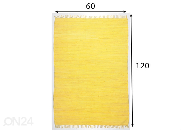 Ковер Happy Cotton 60x120cm, жёлтый размеры