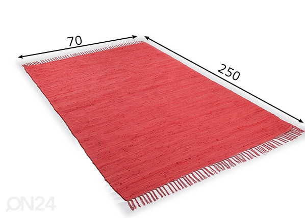 Ковер Happy Cotton 70x250 см, красный размеры