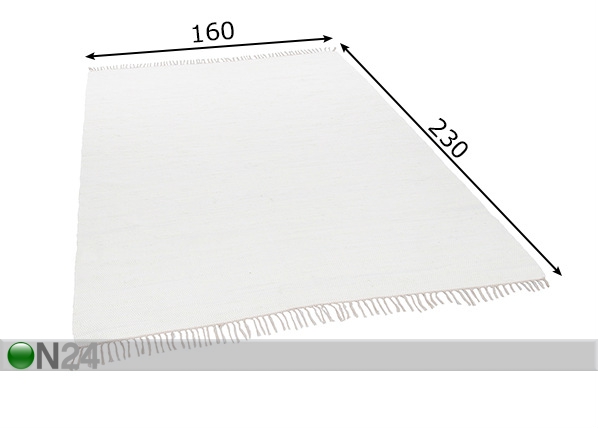 Ковер Happy Cotton Uni 160x230 см, белый размеры