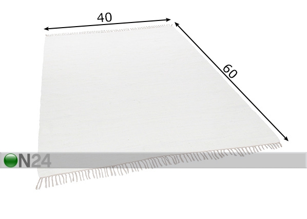 Ковер Happy Cotton Uni 40x60 см, белый размеры