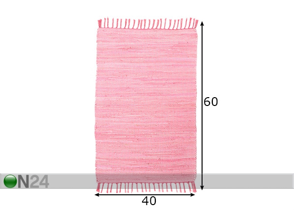 Ковер Happy Cotton Uni 40x60 см, розовый размеры