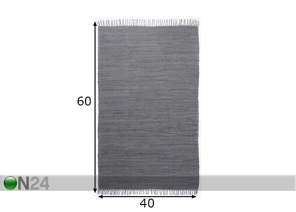 Ковер Happy Cotton Uni 40x60 см, серый размеры