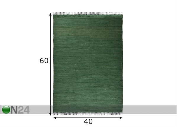 Ковер Happy Cotton Uni 40x60 см, темно-зеленый размеры