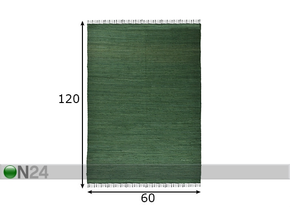 Ковер Happy Cotton Uni 60x120 см, темно-зеленый размеры
