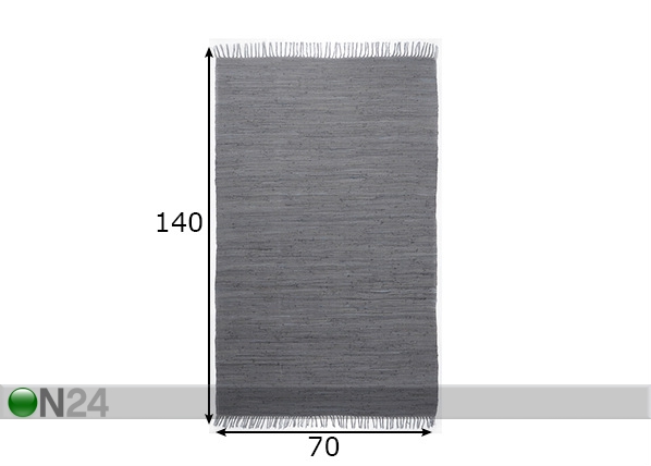 Ковер Happy Cotton Uni 70x140 см, серый размеры