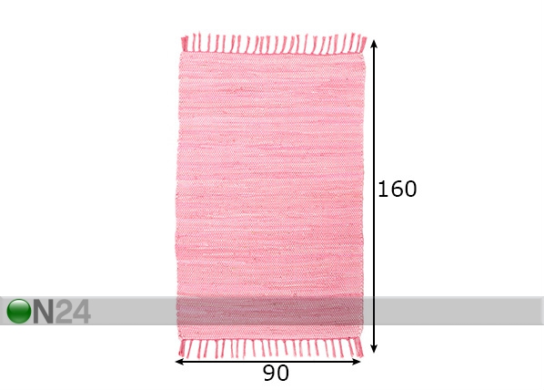 Ковер Happy Cotton Uni 90x160 см, розовый размеры
