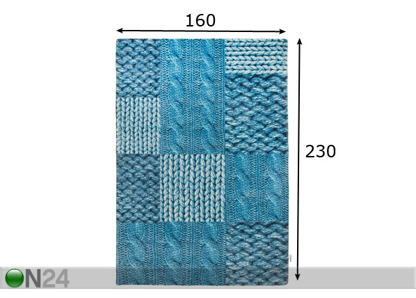 Ковер Happy Patch Knit 160x230 cm размеры