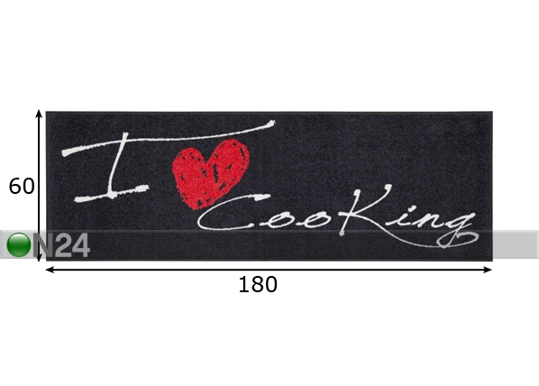 Ковер I Love Cooking Heart 60x180 cm размеры