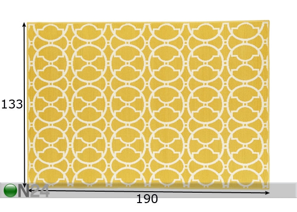 Ковер Interlaced Yellow 133x190 cm размеры