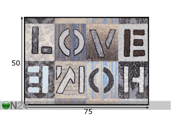 Ковер Love Home Squares 50x75 cm размеры