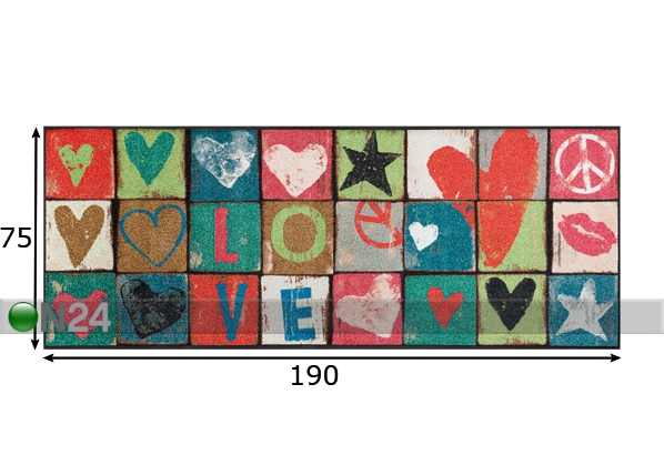 Ковер Love Letters 75x190 см размеры