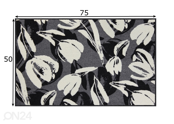Ковер Mariko black-white 50x75 см размеры