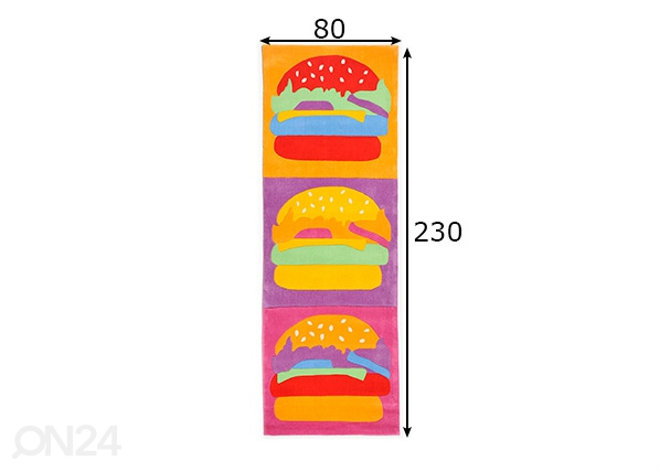 Ковер Menorca Burger 80x230 см размеры