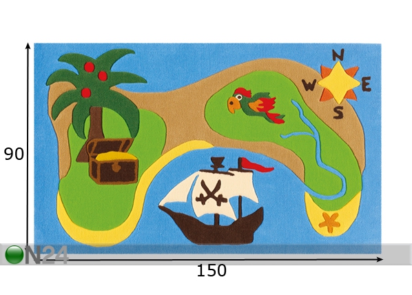 Ковер Pirate Island 90x150 cm размеры