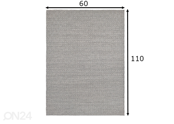 Ковер Pisa 60x110 cm, серый размеры