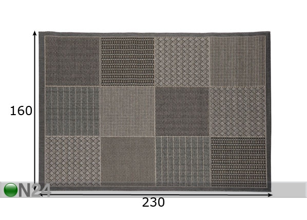 Ковер Quadrotta Grey 160x230 cm размеры