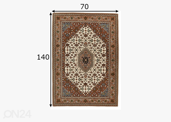Ковер Royal Persian, 70x140 см бежевый размеры