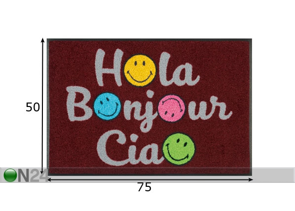 Ковер Smiley Hola Bonjour Ciao 50x75 cm размеры