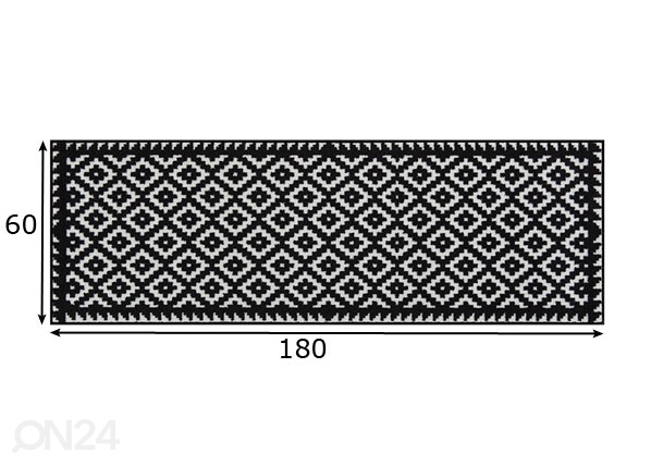 Ковер Tabuk Black & White 60x180 cm размеры