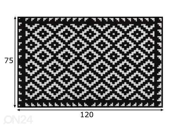 Ковер Tabuk Black & White 75x120 cm размеры