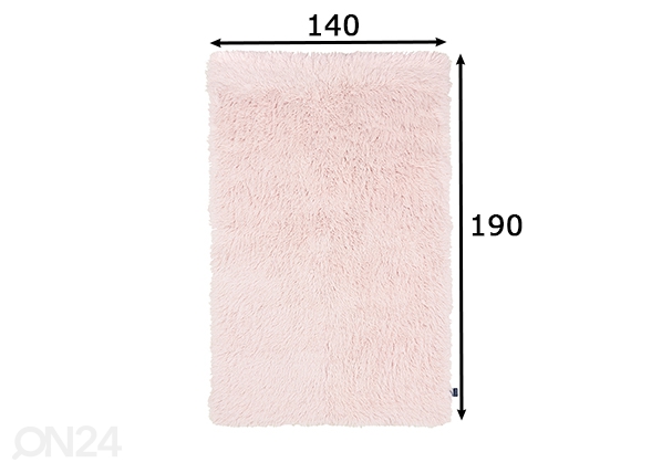 Ковер Tom Tailor Fluffy Uni 140x190 cm, розовый размеры