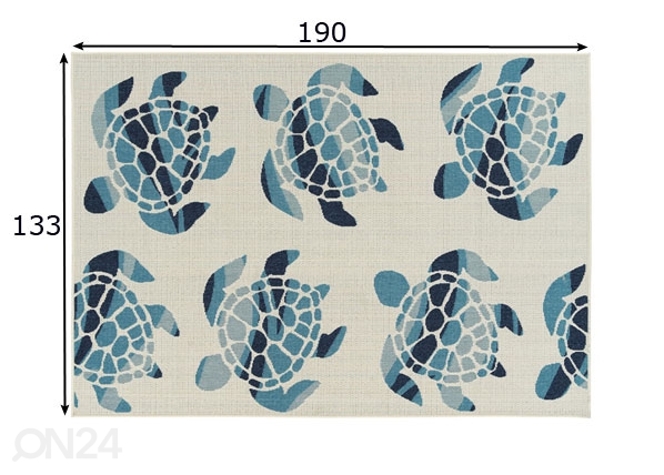 Ковер Turtles Blue 133x190 cm размеры