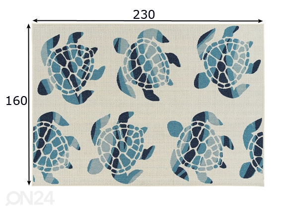 Ковер Turtles Blue 160x230 cm размеры