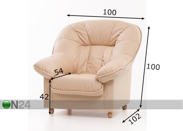 Кожаное кресло Aleksandra размеры