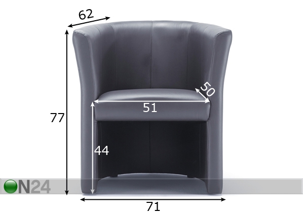 Кожаное кресло Vancouver Round размеры